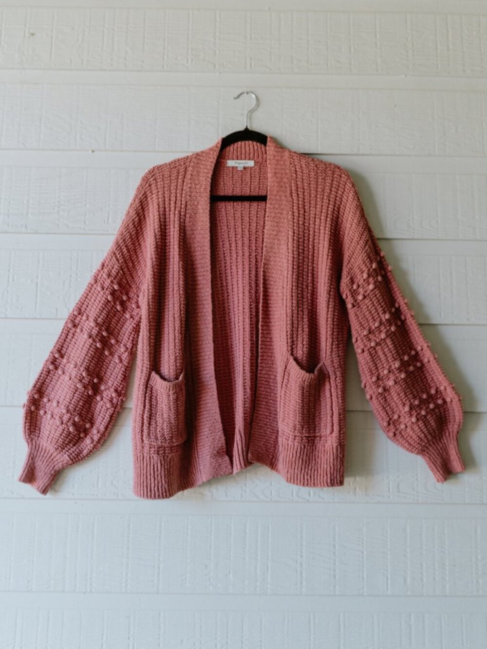Madewell Bobble Cardigan Sweater in Vintage Quart XXS